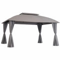 Tonnelle de jardin en aluminium avec rideaux en polyester