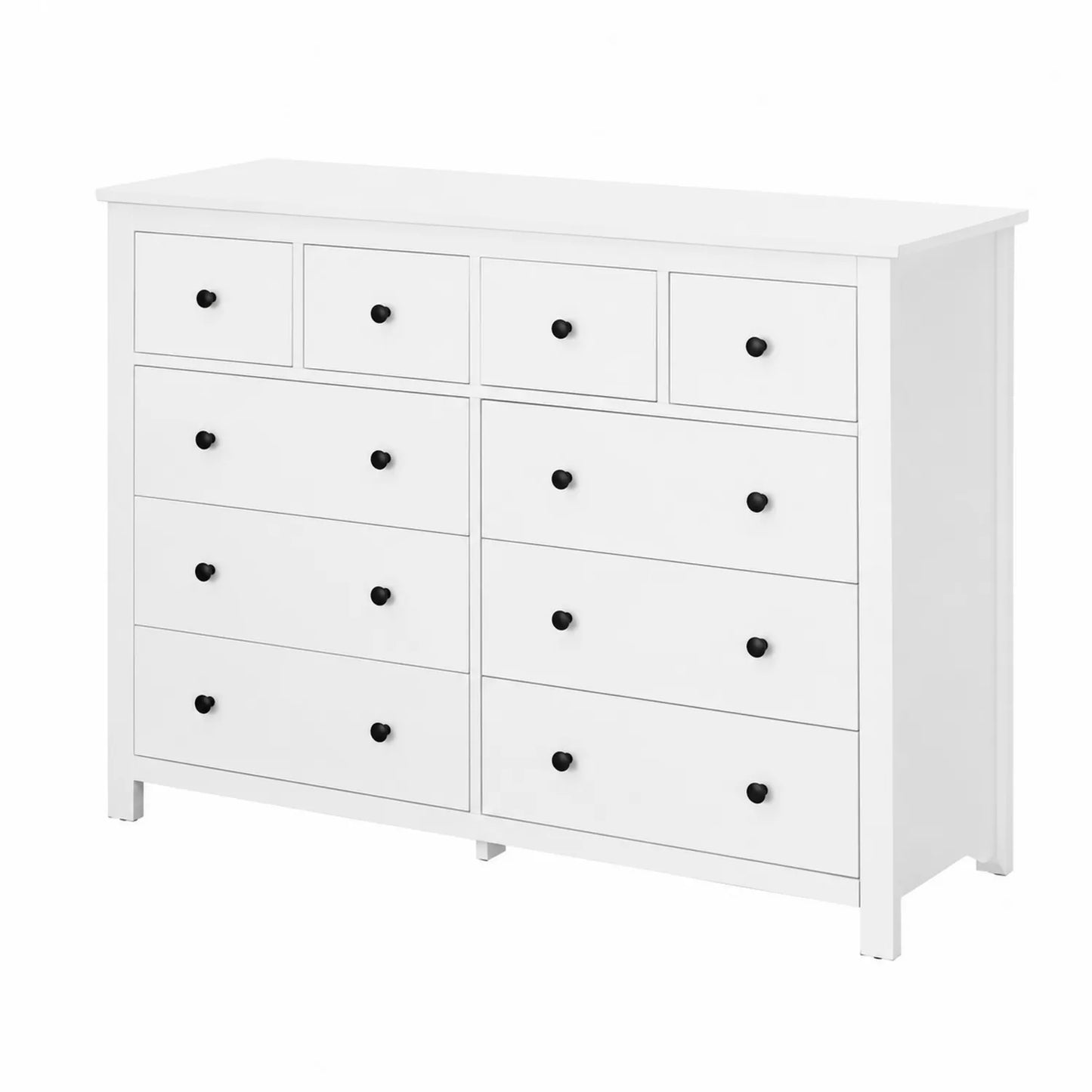 Commode en bois MDF blanche à 10 tiroirs