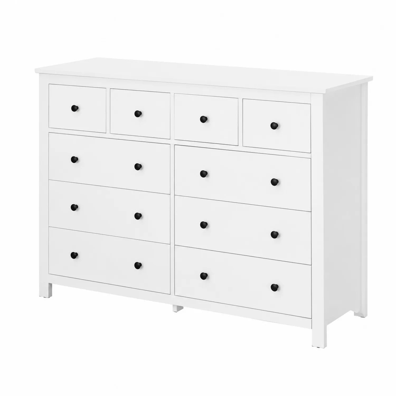 Commode en bois MDF blanche à 10 tiroirs