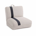 Fauteuil pliable en tissu crème et gris