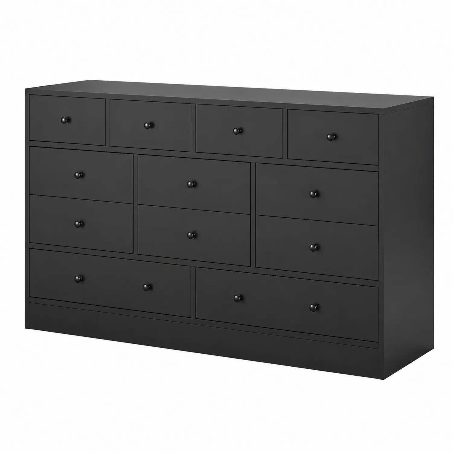 Commode à 12 tiroirs Bois Noir