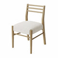 Chaise en Bois et Tissu Écru 45x45x80 cm