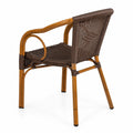 Chaise en rotin synthétique brun avec structure en aluminium