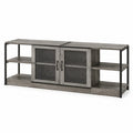 Meuble TV en Bois et Métal avec Portes Grillagées
